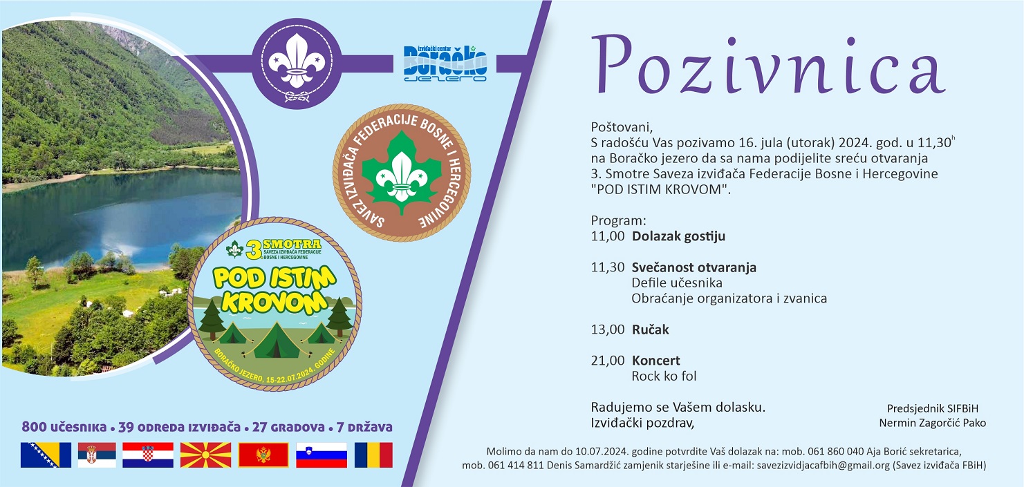 Treća smotra Saveza Izviđača Federacije Bosne i Hercegovine na Boračkom jezeru